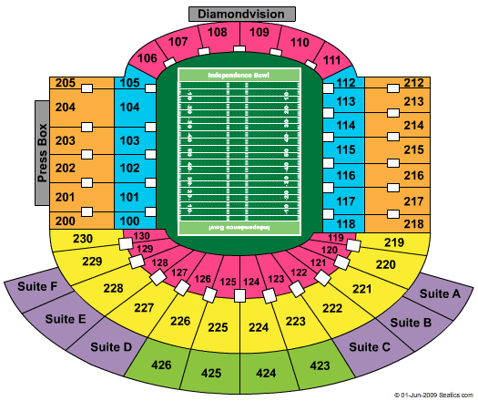 Independence Stadium Seating Chart